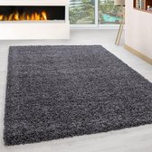 Grijs Tapijt Hoogpolig Vloerkleed - 120x170cm- Modern - Woonkamer - Salon - Slaapkamer - Eetkamer