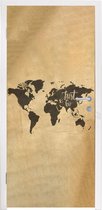 Deursticker Wereldkaart - Kaart - Spreuken - 80x215 cm - Deurposter