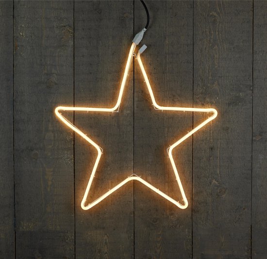 Décoration étoile néon/étoile de noël lumineuse 200 lumières blanc