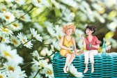Babbels, ansichtkaart zonder envelop-vriendschap-verjaardag-vrouw-pensioen-bloemen-foto