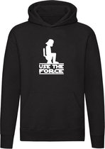 Use The Force | Unisex | Trui | Sweater | Hoodie | Capuchon | Zwart | Star Wars | Darth Vader | Sith | Come To Dark Side | Toilet | Sanitair | WC