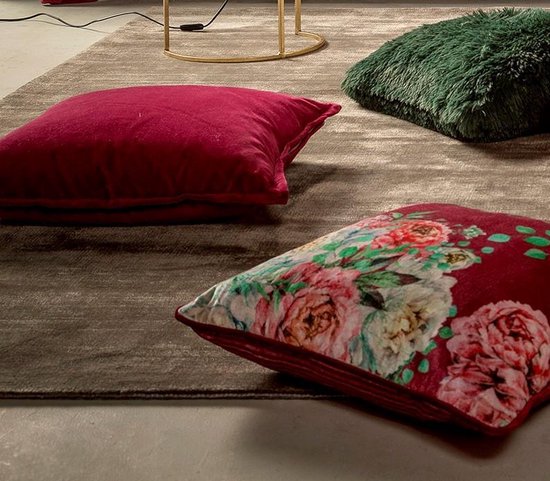 Sierkussen décoratif Dutch Decor Caith 50x50 cm Plum rouge