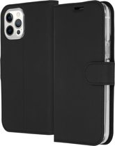 iPhone 12 Pro Max hoesje bookcase - iPhone 12 Pro Max wallet case - hoesje iPhone 12 Pro Max bookcase - Kunstleer - Zwart - Accezz Wallet Softcase Bookcase