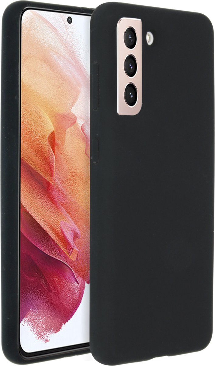 Accezz Hoesje Geschikt voor Samsung Galaxy S21 Hoesje Siliconen - Accezz Liquid Silicone Backcover - Zwart
