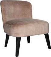 PTMD Nikki Lage Stoel - 64 x 67 x 74 cm - Fluweel/Hout - Khaki