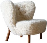 Medina Fauteuil - Stoel met witte wol - Modern