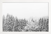 JUNIQE - Poster met houten lijst Winter In the Mountains -13x18 /Grijs