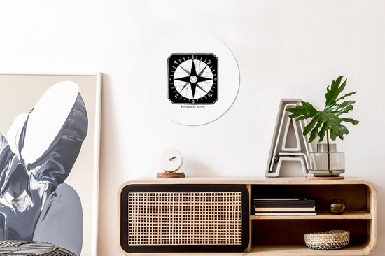Cercle mural - Cercle mural - Boussole - Rose des vents - Vintage - Aluminium - ⌀ 30 cm - Intérieur et Extérieur