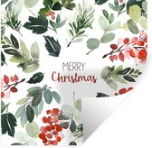 Stickers muraux - Noël - Citation - Aquarelle - 30x30 cm - Feuille adhésive