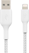 Belkin Braided iPhone Lightning naar USB kabel - 15cm - Wit