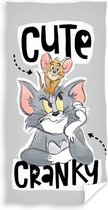 strandlaken Tom & Jerry 70 x 140 cm katoen grijs