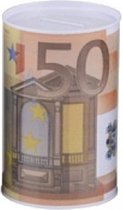 spaarpot 50 euro oranje 13 cm