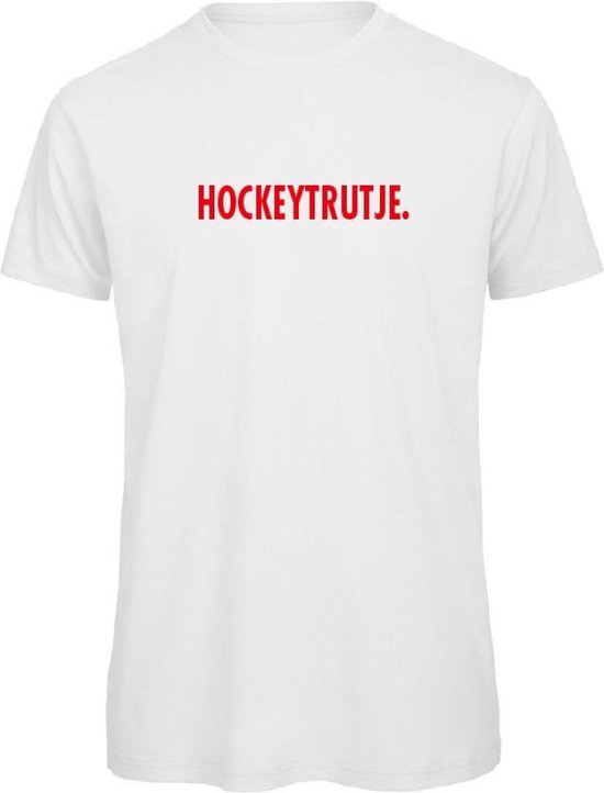 T-shirt Wit XXL - Hockeytrutje - rood - soBAD. | T-shirt unisex | T-shirt mannen | T-shirt dames | Hockey | Oranje