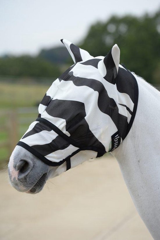 Bucas Buzz-Off Zebra Vliegenmasker Met Neus L Zebra