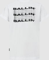 Ballin Amsterdam -  Jongens Slim Fit   T-shirt  - Wit - Maat 128