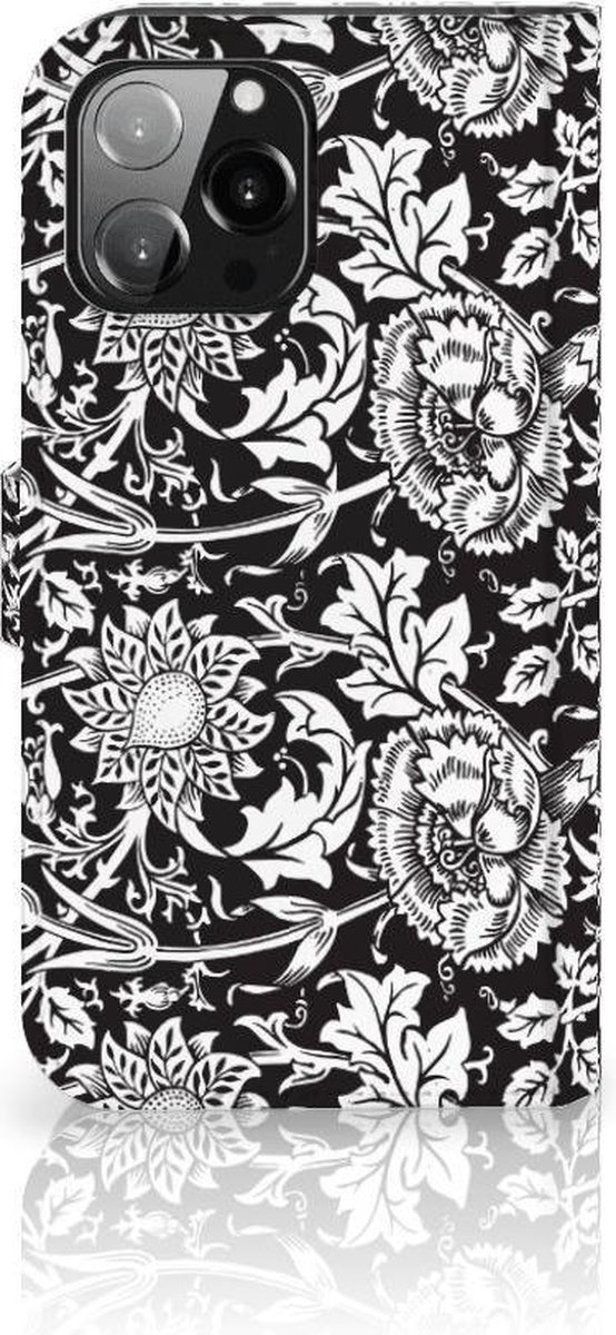 iPhone 13 Pro Max Hoesje Black Flowers