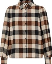 Object Blouse Objjohanna L/s Shirt 118  .c 23037234 Sephia/check Dames Maat - W38