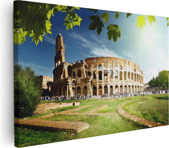 Foto: Artaza canvas schilderij colosseum in rome itali 120x80 groot foto op canvas wanddecoratie woonkamer