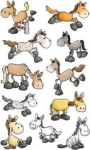 stickervel Paard junior 7,6 x 12 cm papier 33-delig