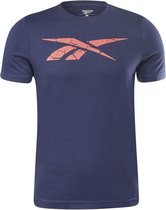 Reebok Elevated Graphic Shirt Heren - sportshirts - navy/rood - maat L