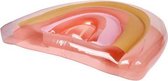 luchtbed regenboog 105 x 140 cm PVC roze/oranje