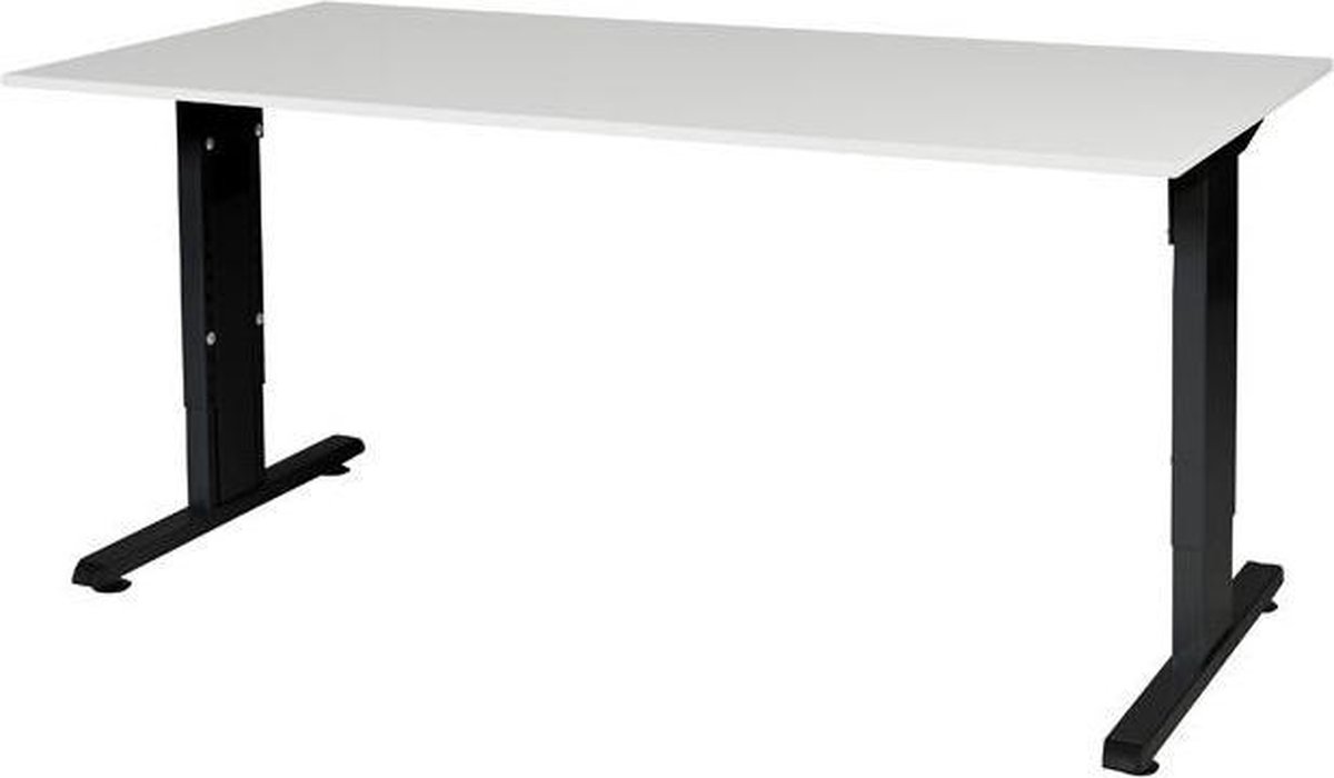 RoomForTheNew Bureau Schiphol Normal-Bureau - Bureautafel - Gaming bureau - Game bureau - Computertafel - Desk - Bureau wit - Verstelbaar bureau - Gaming Desk - Bureau tafel - Bureau verstelbaar--Wit blad-Wit  onderstel- 160x80