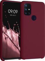 kwmobile telefoonhoesje voor OnePlus Nord N10 5G - Hoesje met siliconen coating - Smartphone case in rabarber rood