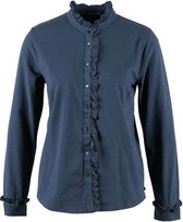 River Woods T-shirt met ruffles in blauw