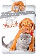 Animal Pictures Cat & Dog - Dekbedovertrek - 140 x 200 cm - Multi
