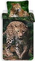 Animal Pictures Dekbedovertrek Luipaard - Eenpersoons - 140 x 200 cm - Groen