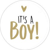 SluitstickersGeboorte-Sluitzegel Geboorte-Geboorte Stickers-Geboortestickers-Stickers Geboorte-It's a Boy -met goudfolie-50 Stuks-40mm