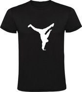 Breakdance Hiphop | Kinder T-shirt 128 | Zwart | Dansstijl | Streetdance | Windmill
