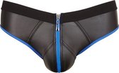 Slip Met Open Achterkant - Zwart/Blauw - Sexy Lingerie & Kleding - Lingerie Mannen