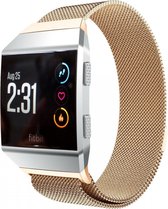 Milanees Smartwatch bandje - Geschikt voor Fitbit Ionic Milanese band - rosé goud - Strap-it Horlogeband / Polsband / Armband - Maat: Maat S