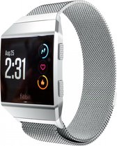 Milanees Smartwatch bandje - Geschikt voor Fitbit Ionic Milanese band - zilver - Strap-it Horlogeband / Polsband / Armband - Maat: Maat L