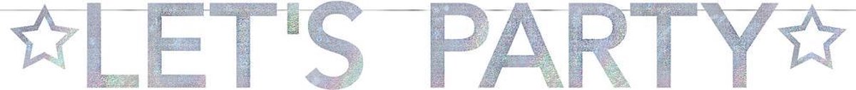 Haza Original Letterslinger Zilver "let's Party" 2 Meter