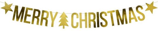 Banderole lettre Merry Christmas Gold - 1,5 mètre