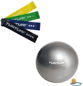 Tunturi - Fitness Set - Weerstandsbanden 4 stuks - Gymball Zilver 55