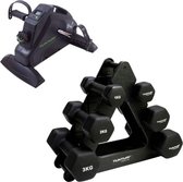 Tunturi - Fitness Set - Cardio Mini Bike - Stoelfiets & Dumbbell Opbergrek incl Dumbbells