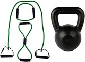 Tunturi - Fitness Set - Tubing Set Groen - Kettlebell 16 kg