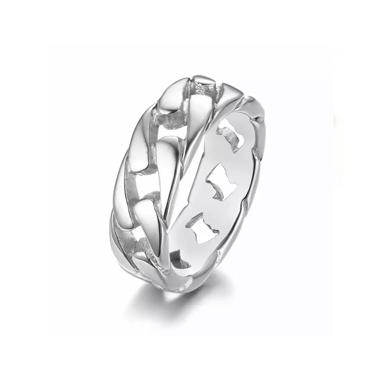 Soraro Chain Cuban Link Ring | Zilver | Ringen Mannen | 17mm | Ring Heren | Mannen Cadeau | Valentijn | Valentijnscadeau