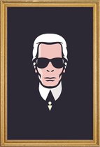 JUNIQE - Poster met houten lijst Lagerfeld -30x45 /Wit & Zwart