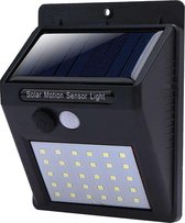 LED Solar Tuinverlichting op Zonne-energie - Wandlamp - Buitenlamp - Tucin Suno - 30 LED's - Bewegingssensor en Dag en Nacht Sensor - Zwart