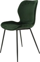 Elegant velvet - Eetkamerstoelen - set van 4 - groen velours - stalen buispoten