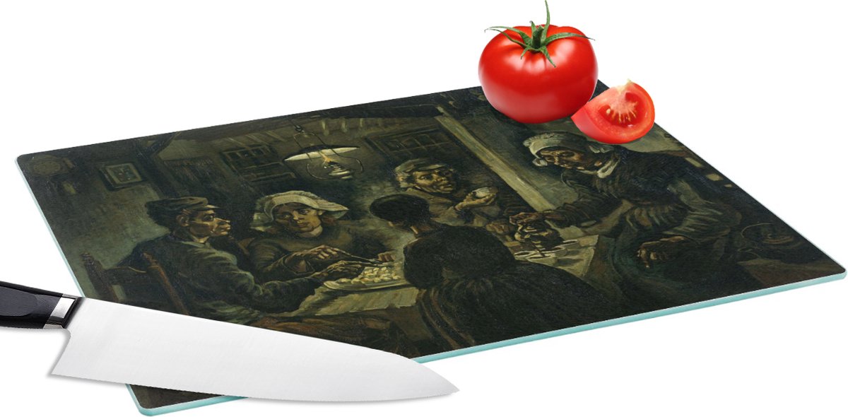 Glazen Snijplank - 39x28 - De Aardappeleters - Vincent van Gogh - Snijplanken Glas