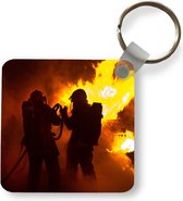 Sleutelhanger - Uitdeelcadeautjes - Silhouetten van brandweermannen - Plastic