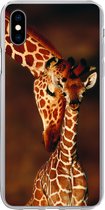 Geschikt voor iPhone Xs hoesje - Giraffe - Kalf - Portret - Siliconen Telefoonhoesje