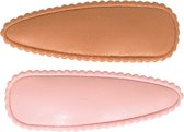 Baby haarspeldjes met stof - fudge suede | Bruin | Baby