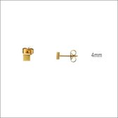 Aramat jewels ® - Zweerknopjes oorbellen vierkant goudkleurig chirurgisch staal 4mm
