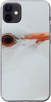 Geschikt voor iPhone 12 mini hoesje - Close-up van een witte duif - Siliconen Telefoonhoesje